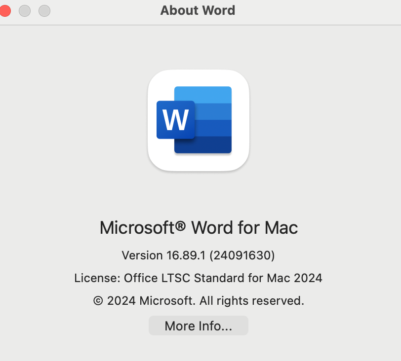 Microsoft Office 2024 for MacOS OSX Mac